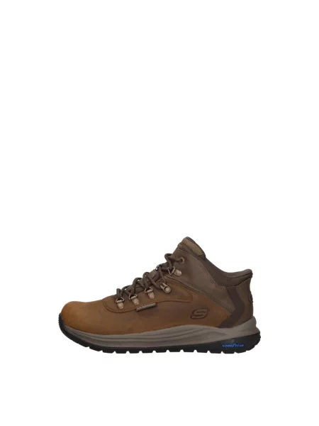 Botki Skechers skórzane brązowe