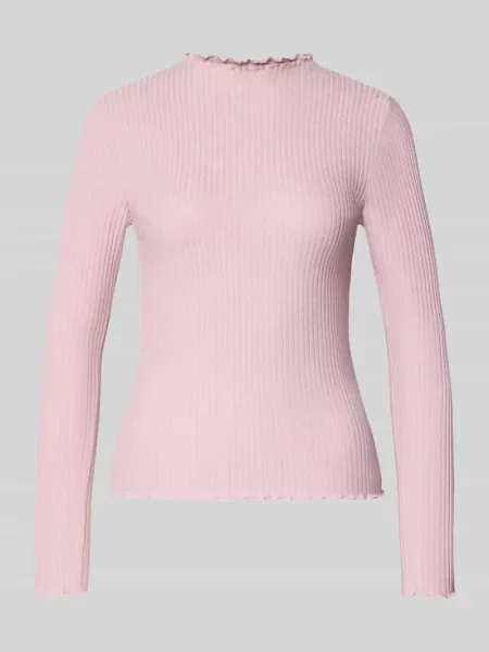 Bluzka z długim rękawem w kroju slim fit z dodatkiem model EMMA' Only różowa
