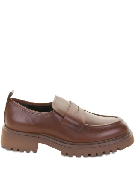 Pantofi loafer Guglielmo Rotta din piele cu bretele maro
