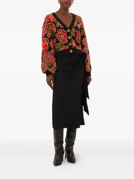 Spódnica midi Farm Rio do kolan kopertowa czarna