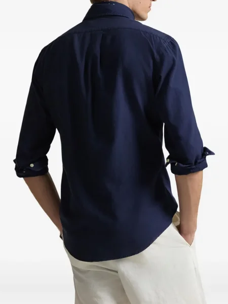 Плисирана шапка с козирки Polo Ralph Lauren на райета кепър синьо