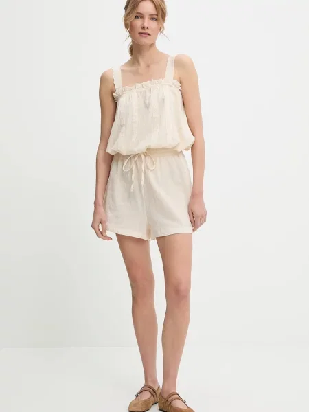 Answear Lab bluzka i szorty beżowy