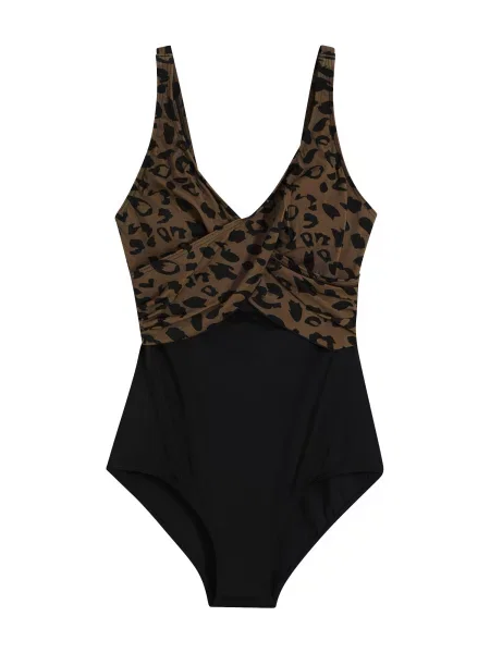 Bonprix Costum de baie întreg maro mokka negru