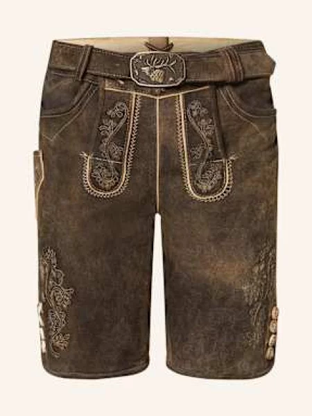 Spieth & Wensky Krojové Kalhoty Everest Z Kůže khaki