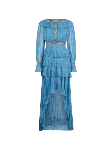 Rochie midi Philosophy Di Lorenzo Serafini cu volane până la genunchi de costum albastru