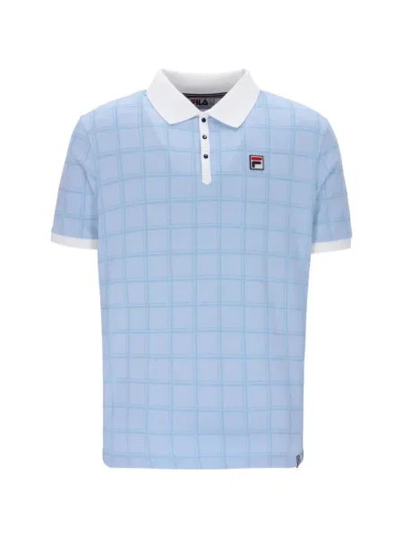 Tricou polo Fila în carouri albastru