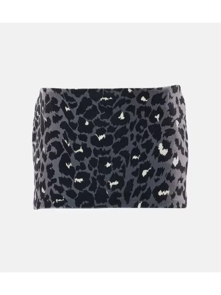 Fustă Alex Perry de catifea cu imagine cu model leopard