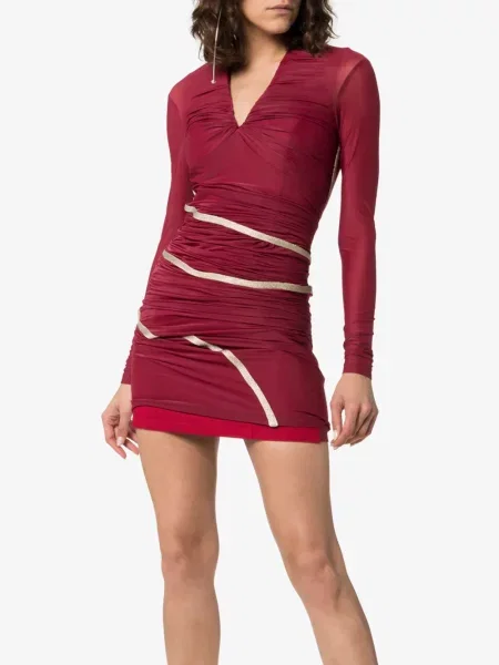 Maksi sukienka maxi Y/project drapowana garniturowa czerwona