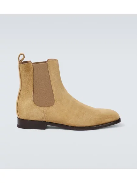 Botine chelsea Manolo Blahnik din piele de căprioară bej