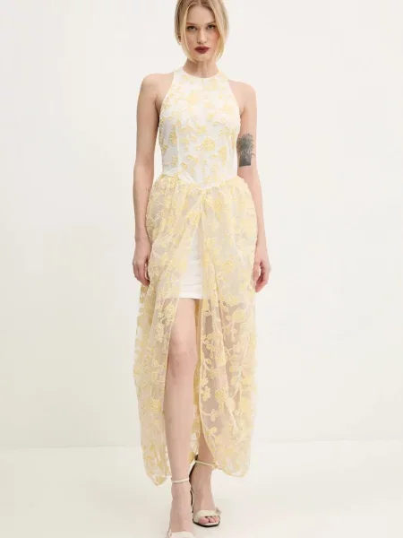 Rotate rochie maxi evazati galben