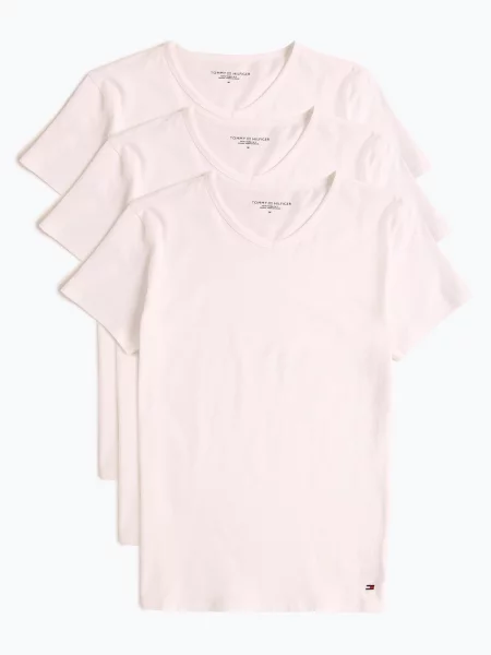 Tommy Hilfiger T-shirty pakowane po 3 szt. Mężczyźni Dżersej XL biały