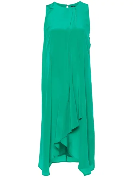 Rochie midi Liu Jo de mătase fără mâneci până la genunchi verde