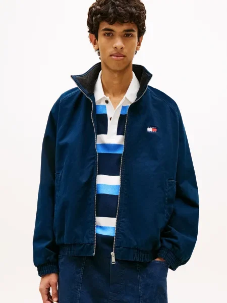 Tommy Jeans Átmeneti dzseki ESSENTIAL sötétkék / rikító piros fehér