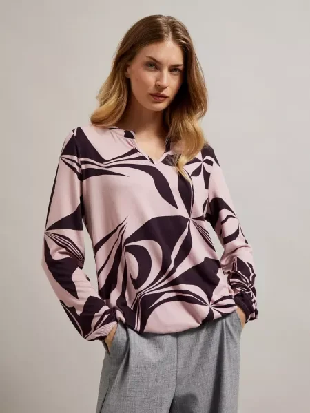 Bluză Moodo cu imprimeu geometric roz