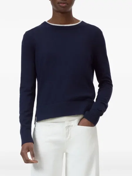 Pulover Closed cu decolteu rotund lung albastru