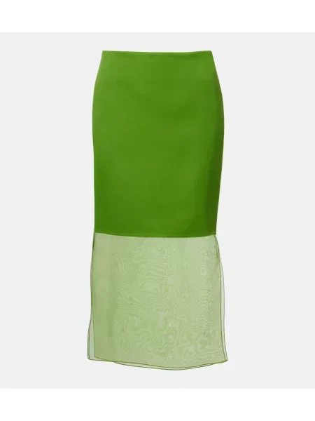 Spódnica midi Khaite do kolan zielona