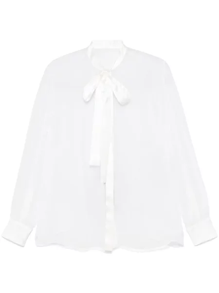 Cămașă Dolce & Gabbana cu funde din șifon alb