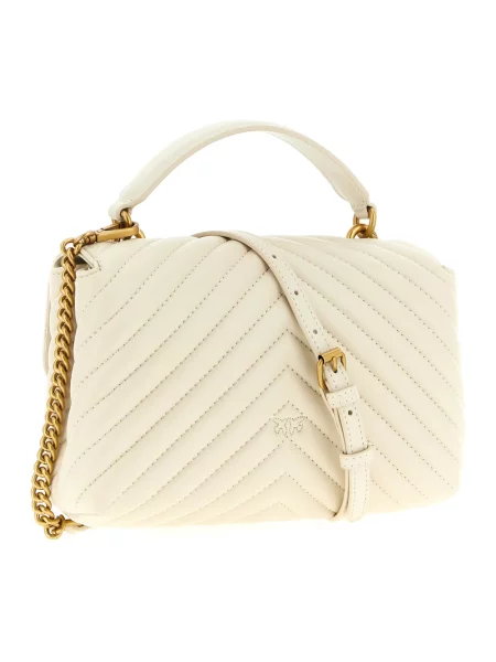 Mała mały torebka skórzana Pinko beżowa