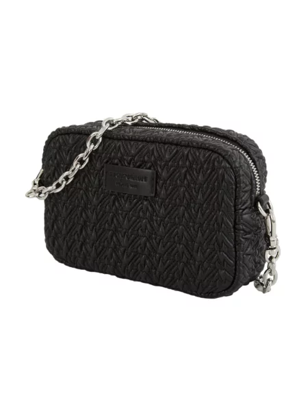 Lniana torebka Emporio Armani czarna
