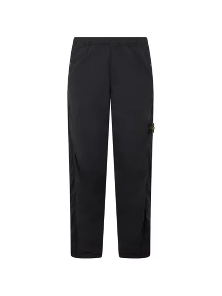 Pantaloni Stone Island cu strasuri stretch negru