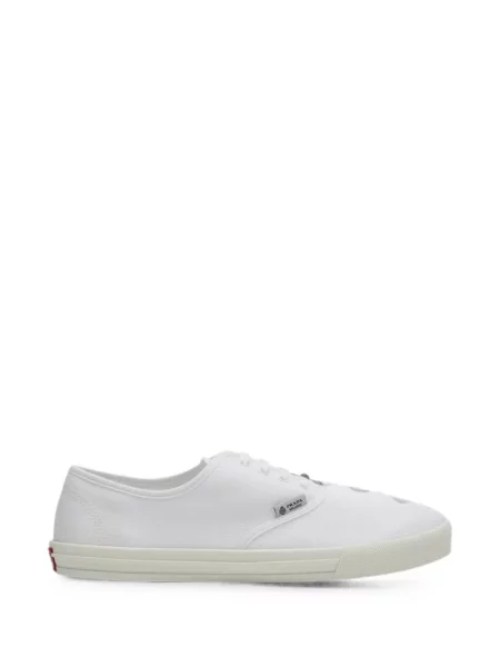 Sneakerși Prada cu șireturi din dantelă alb