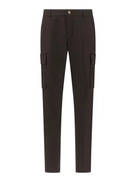 Pantaloni cargo Paul & Shark de lână maro