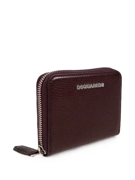 Portofel Dsquared2 din piele cu autograf maro