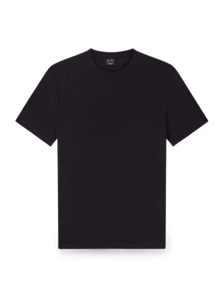 Tricou Armani Exchange cu autograf negru