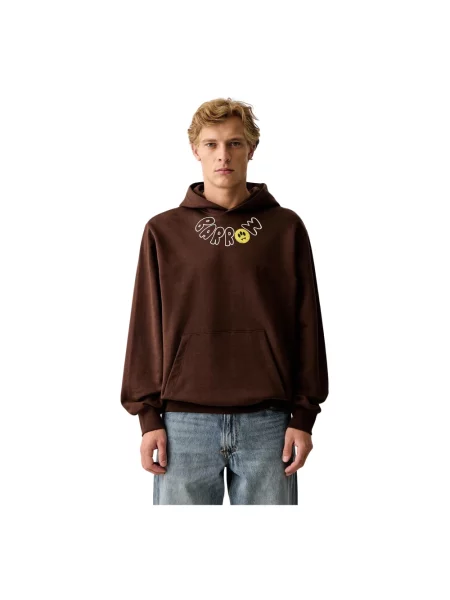 Bluza z kapturem Barrow z kapturem z nadrukiem brązowa