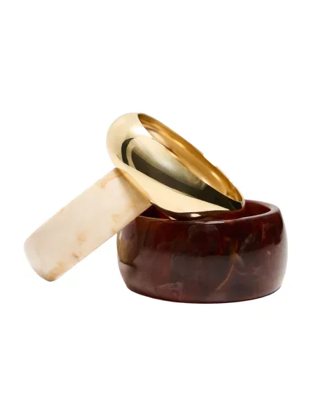 Bershka Zapestnica ecru zlata rjava