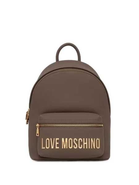 Rucsac Love Moschino cu autograf maro