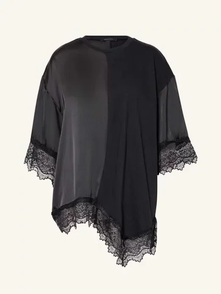 Allsaints Bluzka Lenny Z Mieszanki Materiałów schwarz czarna