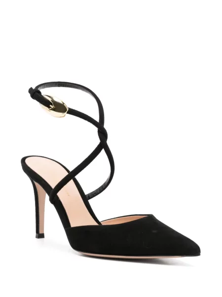 Pantofi cu toc Gianvito Rossi din piele de căprioară negru