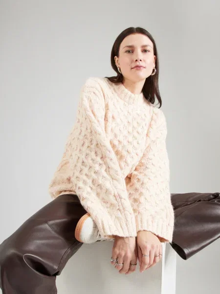 Monki Oversize pulóver Tate zerge / fáradt rózsaszín
