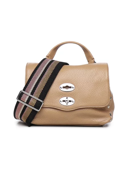 Torebka Zanellato biznesowa z nitami brązowa