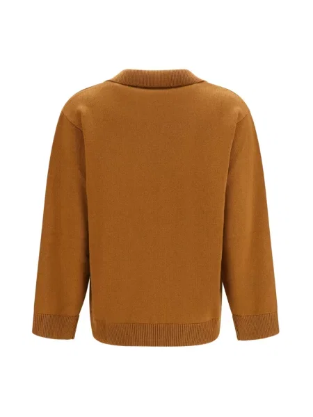 Lniany sweter Valentino brązowy