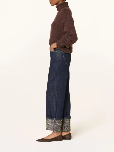 Miss Goodlife Spodnie Jeansowe Typu Culotte Z Kamieniami Ozdobnymi blau