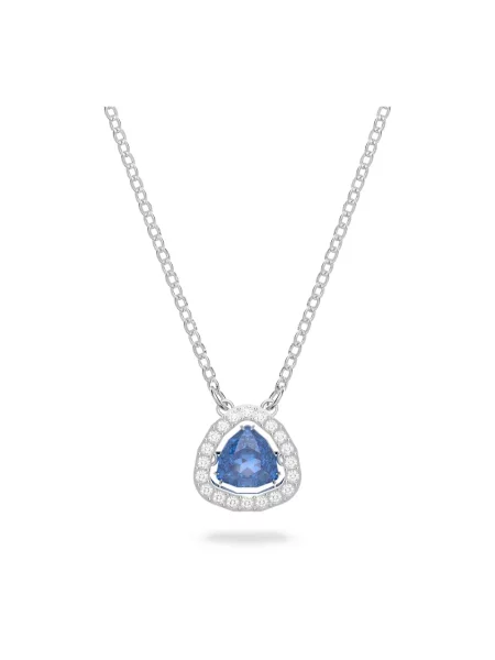 Lniany naszyjnik Swarovski szary