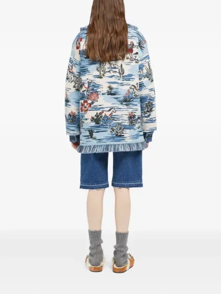 Cardigan Alanui cu franjuri albastru