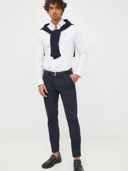 Tommy Hilfiger Pulover s primesjo kašmirja modra