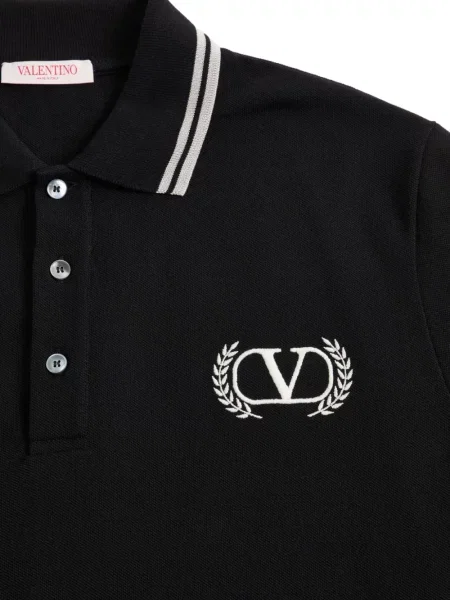 Polo Valentino Garavani με κέντημα μαύρο