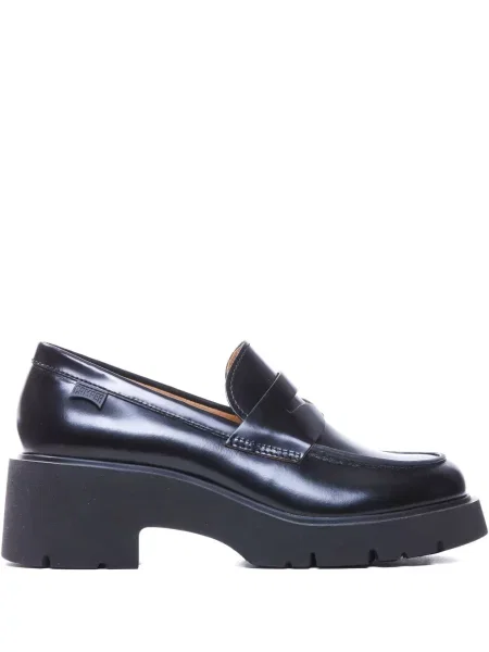 Pantofi loafer Camper din piele cu platformă negru