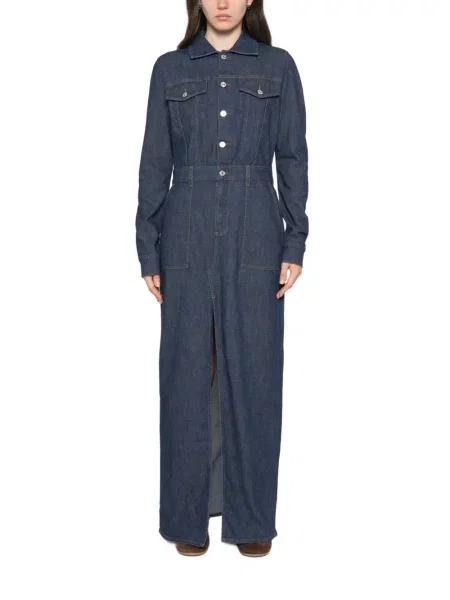Rochie din denim 7 For All Mankind albastru
