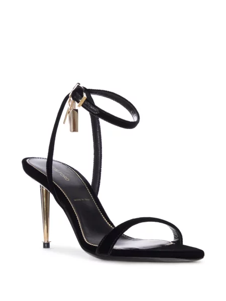 Sandale Tom Ford de catifea negru
