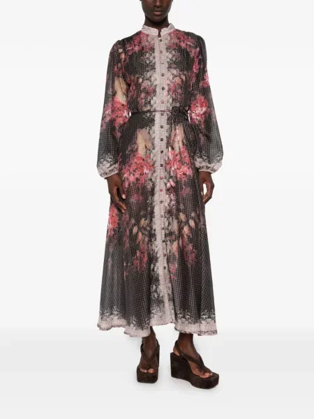 Rochie midi Paper Lace cu model floral cu imagine din dantelă negru