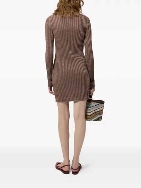 Rochie Missoni tricotate maro