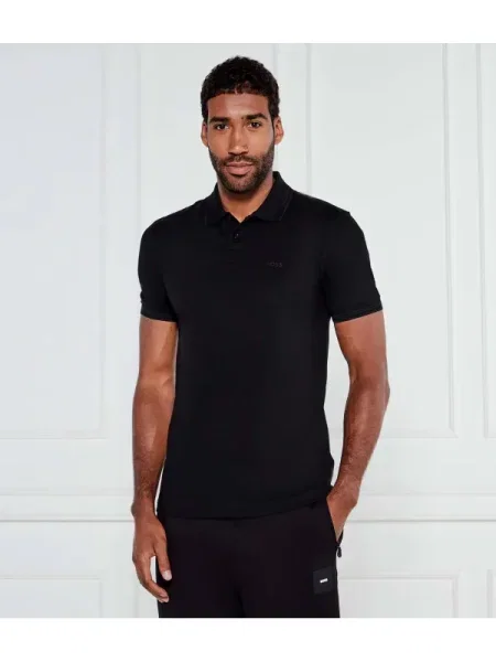 BOSS Tricou polo Paul negru