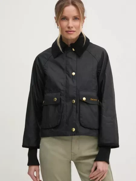 Barbour geaca Cropped Beadnell Wax femei de tranzitie negru