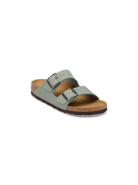 Klapki Birkenstock skórzane zielone