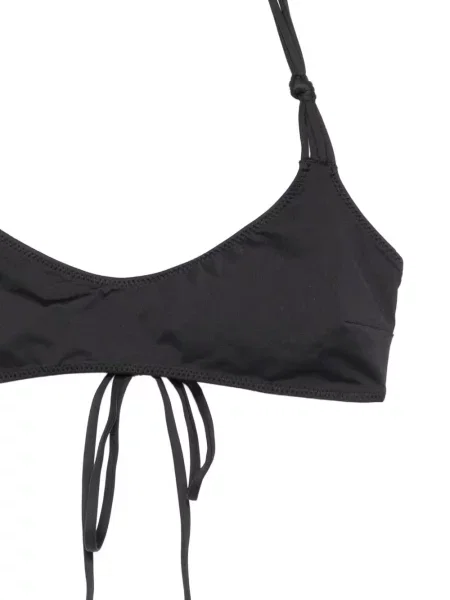Топ Frankies Bikinis връзки с халтер деколте черно